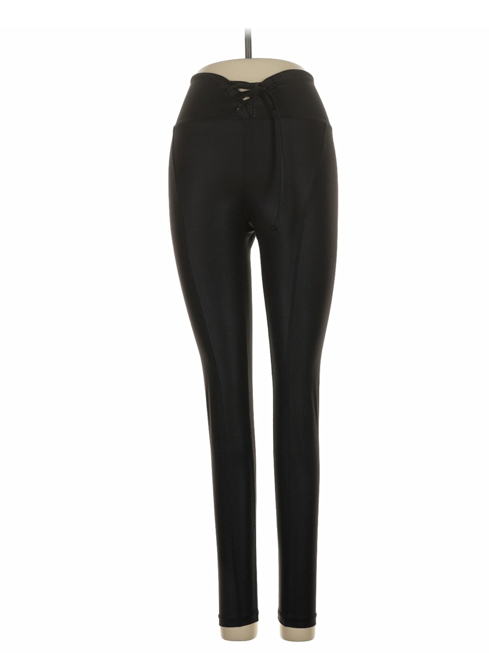 Year of Ours Black Lace-Up High-Waist Leggings